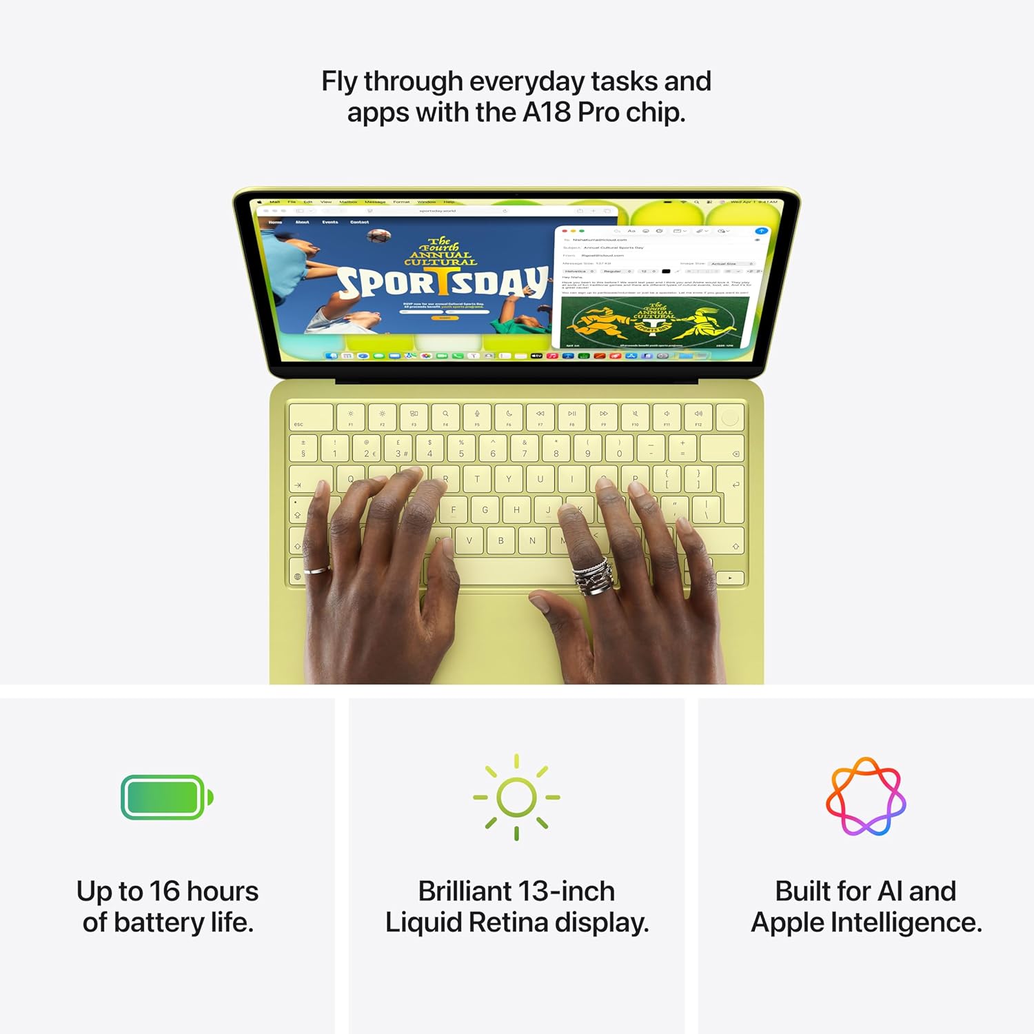 Apple MacBook Neo 13-inch A18 Pro Laptop – 8GB Unified Memory, 512GB SSD, Liquid Retina Display, Touch ID – Citrus (Copy)